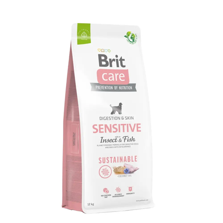 Сухий корм Brit Care Sustainable Sensitive для дорослих собак усіх порід з чутливою шкірою (риба та білок комах)