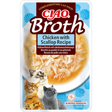 Inaba Ciao Broth Пауч Для Кошек, С Тушеной Курицей И Гребешком В Бульоне Фото От Dog.Com.Ua