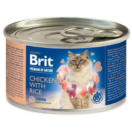 Brit Premium by Nature Cat курка з рисом для котів (паштет)
