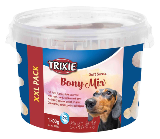 Ласощі Для Собак Тріксі Софт Снек Bony Mix Відро Пластикове 1800Г Фото Від Dog.Com.Ua