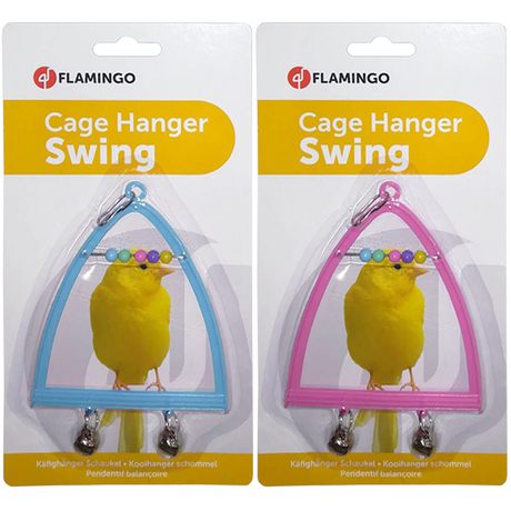 Flamingo Swing+Abacus+Bell ФЛАМИНГО игрушка для птиц, жердочка, колокольчик, счеты