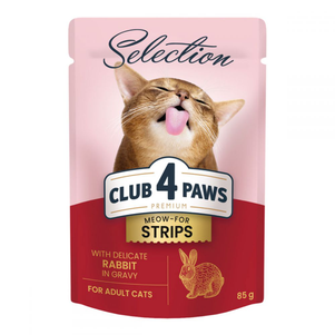 Клуб 4 лапы (Club 4 paws) Premium Selection Полоски с кроликом в соусе