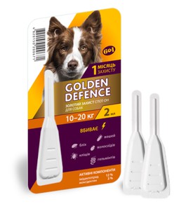 Palladium Golden Defence Краплі від бліх і кліщів для собак, 1 уп.(1 піпетка)