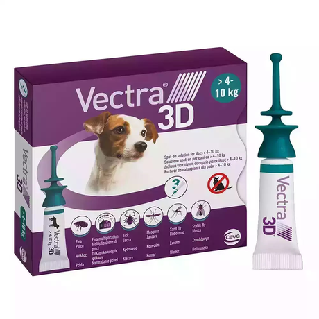 VECTRA 3D (Вектра 3Д) краплі від бліх та кліщів та комарів для собак вагою 4-10 кг