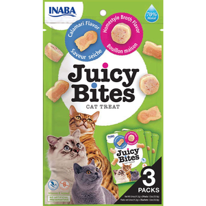 Inaba Juicy Bites Лакомство Для Кошек, Сочные Снеки Со Вкусом Домашнего Бульона И Кальмаров 3*11,3 Г Фото Зоомагазина Dog.Com.Ua