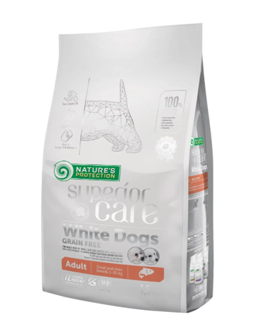Np Superior Care White Dogs Grain Free Salmon Adult Small And Mini Breeds Беззерновой Корм Для Взрослых Собак Малых Пород С Белой Шерстью, С Лососем Фото От Dog.Com.Ua