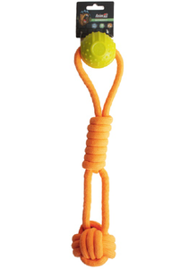 AnimAll GrizZzly Мотузка з кулькою інтерактивна іграшка, orange/yellow