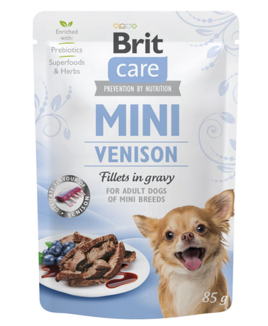Консерва Brit Care Dog Mini Fillets In Gravy з оленіною для дорослих собак малих та мініатюрних порід