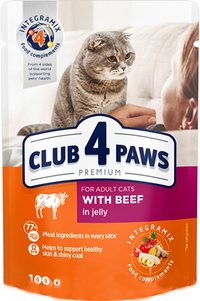 Клуб 4 лапи (Club 4 paws) Premium Вологий корм для котів яловичина в желе