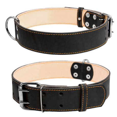 Collar Нашийник Для Собак Шкіряний Подвійний Чорний Фото Від Dog.Com.Ua
