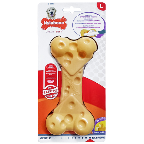 Nylabone Extreme Chew Cheese Bone НИЛАБОН СЫРНАЯ КОСТОЧКА жевательная игрушка для собак с ЭКСТРЕМАЛЬНЫМ стилем грызения, вкус сыра