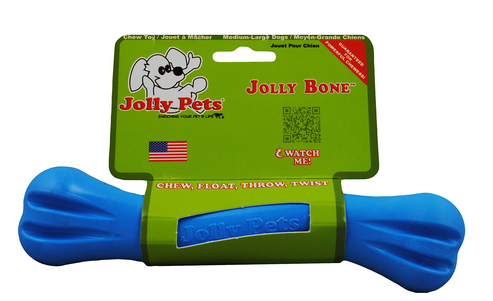 Jolly Pets гибкая игрушка для апортировки косточка FLEX-N-CHEW BONE, 19 см средний размер (сильное грызение)