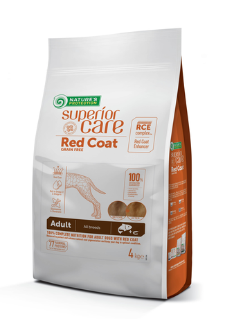 Nature's Protection Red Coat Grain Free Adult All Breeds with SALMON для взрослых собак всех пород с рыжим оттенком шерсти (лосось)