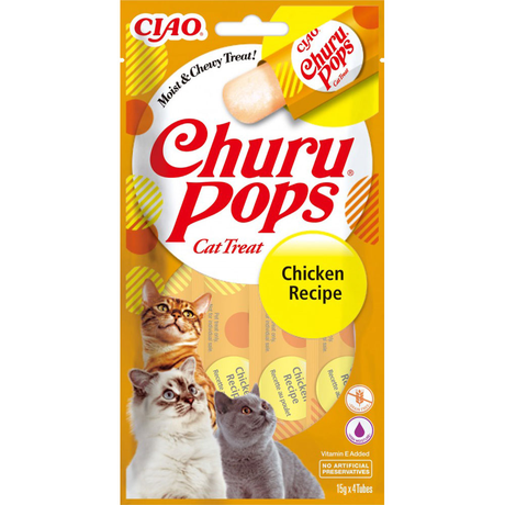 Inaba Churu Pops Лакомство Для Кошек, С Курицей 4*15 Г Фото От Dog.Com.Ua