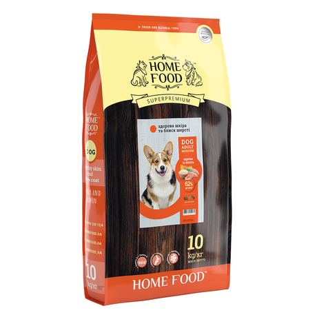 Сухой корм Home Food с лососем и индейкой для взрослых собак средних пород