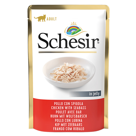 Schesir Chicken Seabass Вологий Корм У Желе Для Котів З Курячим Філе Та Морським Окунем Павук, 85 Г Фото Від Dog.Com.Ua