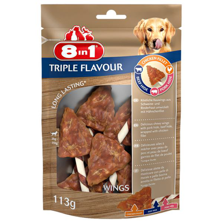 8In1 Ласощі Triple Flavour Крильця, 6Шт, 113Г Фото Від Dog.Com.Ua