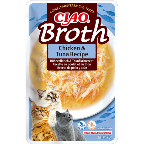 Inaba Ciao Broth Пауч Для Кошек, С Тушеной Курицей И Тунцом В Бульоне Фото От Dog.Com.Ua