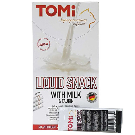 TOMi Liquid Snack Milk&Taurin ТОМИ МОЛОКО С ТАУРИНОМ жидкое лакомство для котов