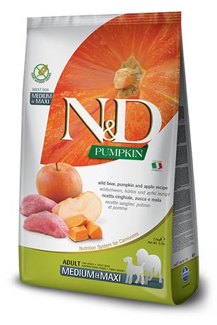 Сухий корм Farmina (Фарміна) N & D Grain Free Pumpkin Dog Boar Adult Medium & Maxi беззерновий для дорослих собак середніх і великих порід, з м'ясом дикого кабана