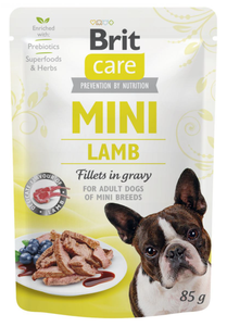Консерва Brit Care Dog Mini Fillets In Gravy з ягням для дорослих собак малих та мініатюрних порід