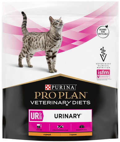 Purina Veterinary Diets UR St/Ox - Urinary Feline Кусочки в подливке для лечения заболеваний нижних мочевыводящих путей у кошек, курица