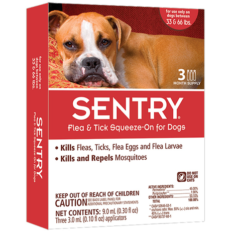 SENTRY Сентрі краплі від бліх, кліщів та комарів для собак вагою 15-30 кг (33-66 lbs)