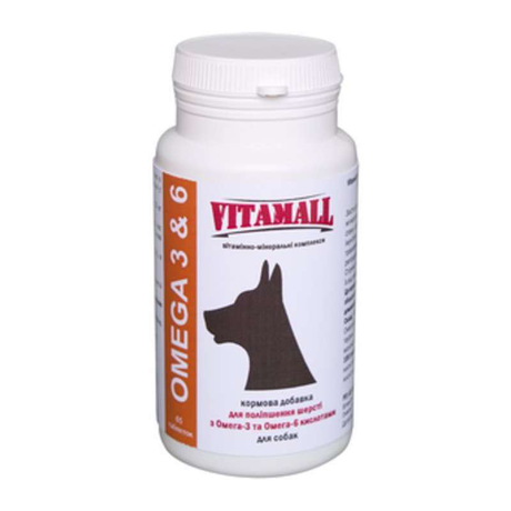 VitamAll Кормовая добавка для улучшения шерсти собак с Омега-3 и Омега-6 кислотами