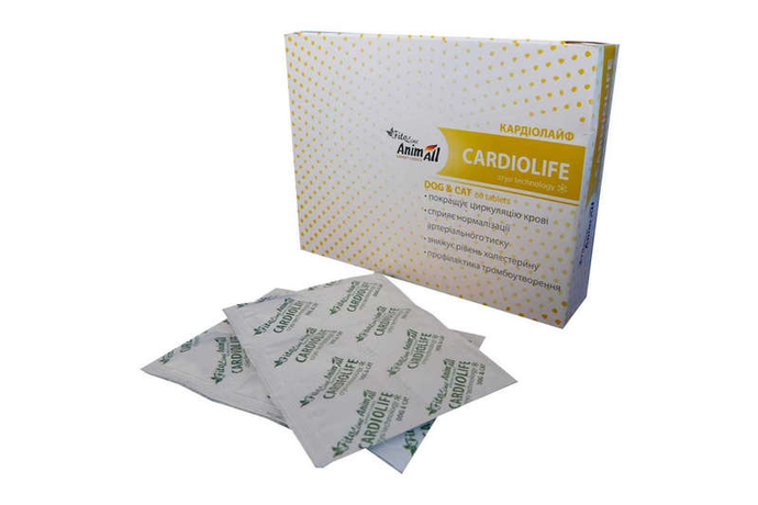 AnimAll VetLine FitoLine Cardiolife Таблетки для профілактики захворювань серцево-судинної системи для собак та котів