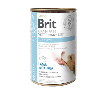 Консерва Brit Veterinary Diet Dog Obesity беззерновий корм при надмірній вазі та ожирінні (ягня, індичка)