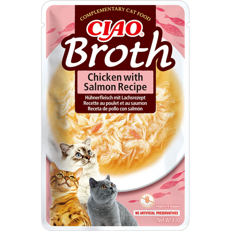 Inaba Ciao Broth Пауч Для Кошек, С Тушеной Курицей И Лососем В Бульоне Фото От Dog.Com.Ua