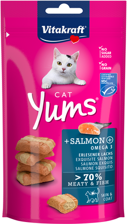 Ласощі для котів Vitakraft Yums з лососем і Омега-3, 40 г