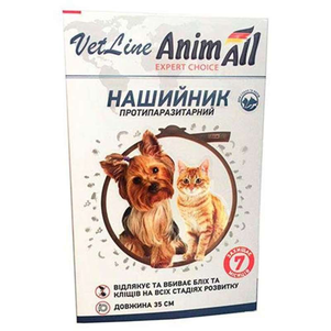 AnimAll VetLine Противопаразитарный ошейник для собак и котов от блох и клещей, 35 см