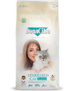 Bonacibo Adult Cat Sterilised Salmon Сухий Корм Для Стерилізованих Кішок З Лососем Фото Зоомагазину Dog.Com.Ua