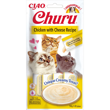 Inaba Churu Ласощі Для Котів, Вершковий Мус В Стіках, Курка З Сиром 4*14 Г Фото Від Dog.Com.Ua