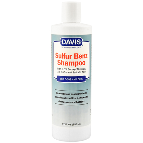 Davis Sulfur Benz Shampoo шампунь для собак і котів із захворюваннями шкіри, з пероксидом бензоїлу, сірою, саліциловою кислотою