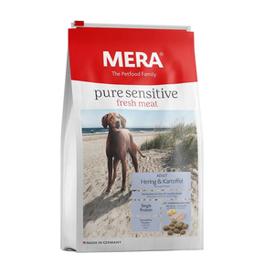 Сухой корм MERA pure sensitive fresh meat Hering & Kartoffel для взрослых собак всех пород (филе сельди и картофель)