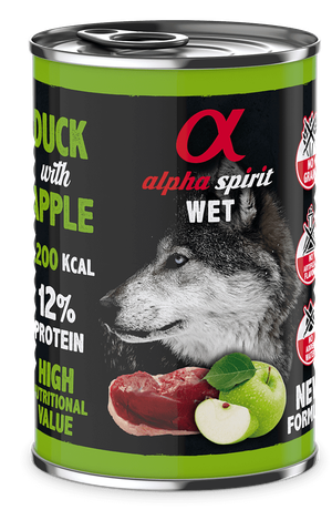 Alpha Spirit WET Duck with Green Apple Вологий корм для собак із качкою та зеленими яблуками