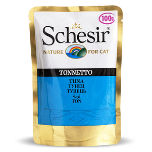 Schesir Tuna ШЕЗИР ТУНЕЦЬ вологий корм натуральні консерви для кішок, тунець в желе, пауч 100 г