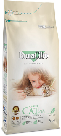 BonaCibo Cat Adult Lamb & Rice (БонаСібо) для дорослих кішок всіх порід з чутливим травленням (ягня, рис)