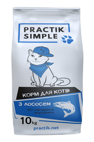 Practik Simple корм для взрослых кошек всех пород (лосось)