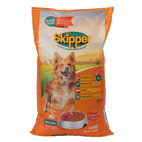 Сухой корм для собак SKIPPER для взрослых собак всех пород (курица и говядина)