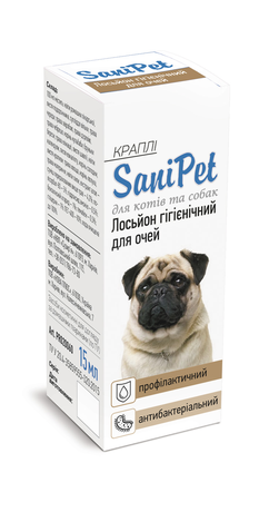 SaniPet лосьйон для догляду за очима котів та собак краплі 15 мл