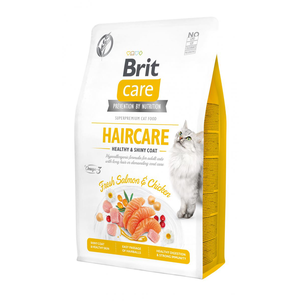 Brit Care Cat GF Haircare Healthy & Shiny Coat для дорослих кішок з довгою шерстю (курка та лосось)