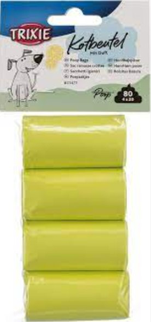 Trixie Сменные пакеты д/сумки для фекалий размер М (4*20шт) желтые