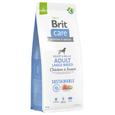 Сухий корм Brit Care Sustainable Adult Large Breed Chicken and Insect для собак великих порід (курка та білок комах)