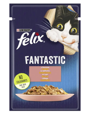 Felix Fantastic Вологий корм для котів з лососем, 85 г