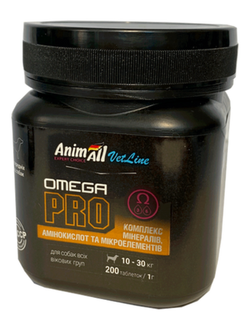 AnimAll VetLine Omega PRO для середніх порід собак 1 г х 200 т
