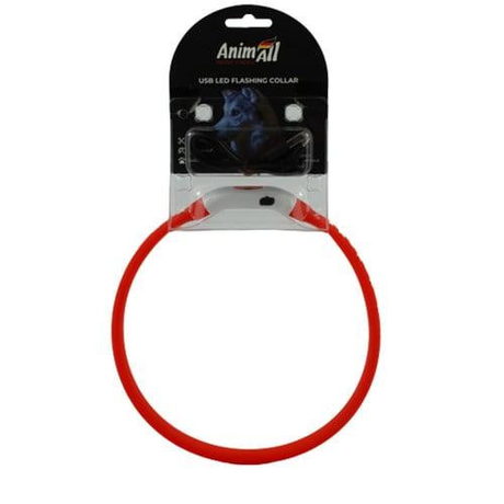 AnimAll нашийник LED що світиться, червоний (з підзарядкою USB)