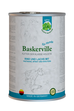 Консерва Baskerville Holistic Говядина и лосось с пастернаком, шпинатом и зеленью для собак